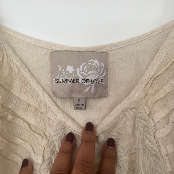 #87 Beautiful cream and yellow ombre boho cami top with crochet detail - Picture 5 of 6